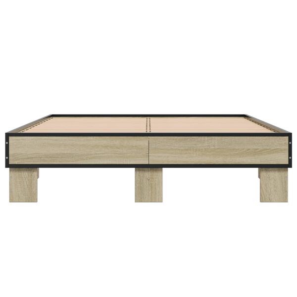 vidaXL Cadre de lit sans matelas ch&ecirc;ne sonoma 120x190 cm