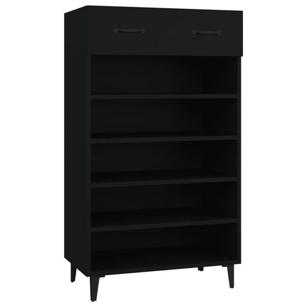 vidaXL Armoire &agrave; chaussures Noir 60x35x105 cm Bois d'ing&eacute;nierie