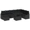 vidaXL Ensemble de canap&eacute; de jardin 9 pc Noir