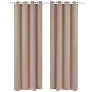 vidaXL 2 pcs Rideau Blackout Occultant Cr&egrave;me avec &OElig;illets 135x245cm