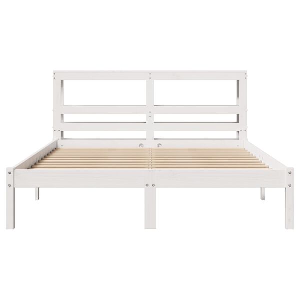 vidaXL Cadre de lit sans matelas blanc 140x200 cm bois de pin massif