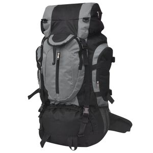 vidaXL Sac &agrave; dos de randonn&eacute;e XXL 75 L noir et gris