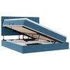 vidaXL Lit avec rangement et matelas Bleu fonc&eacute; 160 x 200 cm Velours