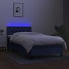 vidaXL Sommier &agrave; lattes de lit avec matelas et LED Bleu 80x200cm Tissu