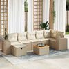vidaXL Salon de jardin avec coussins 8 pcs beige r&eacute;sine tress&eacute;e