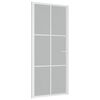 vidaXL Porte int&eacute;rieure 93x201,5 cm Blanc Verre mat et aluminium