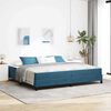vidaXL Lit &agrave; ressorts avec matelas Bleu fonc&eacute; 200 x 200 cm tissu