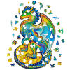 UNIDRAGON Puzzle en bois 330 pcs Guarding Dragon Tr&egrave;s grand 27x44 cm