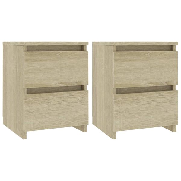 vidaXL Tables de chevet 2 pcs Ch&ecirc;ne sonoma 30x30x40 cm Bois ing&eacute;nierie