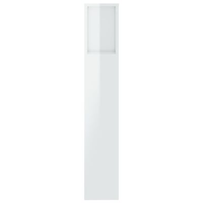 vidaXL Armoire de tête de lit Blanc brillant 200x18,5x104,5 cm