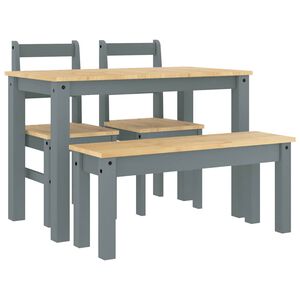 vidaXL Ensemble &agrave; manger PANAMA 4 pcs gris bois de pin massif