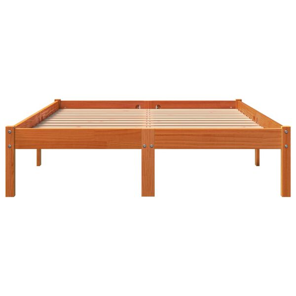 vidaXL Cadre de lit sans matelas cire marron 140x190cm bois pin massif