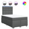 vidaXL Sommier &agrave; lattes de lit avec matelas Gris fonc&eacute; 120x200cm Tissu