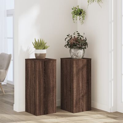 vidaXL Supports pour plantes 2 pcs chêne marron bois d'ingénierie