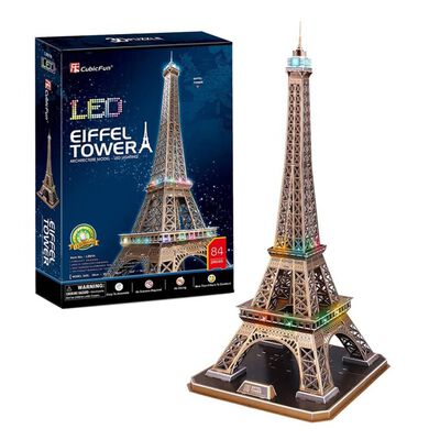 Cubic Fun Puzzle 3D à LED Eiffel Tower 84 pcs