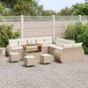 vidaXL Ensemble de canapé de jardin 14 pcs Beige polyrotin