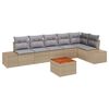 vidaXL Ensemble de canap&eacute; de jardin 7 pc Beige et Gris clair polyrotin