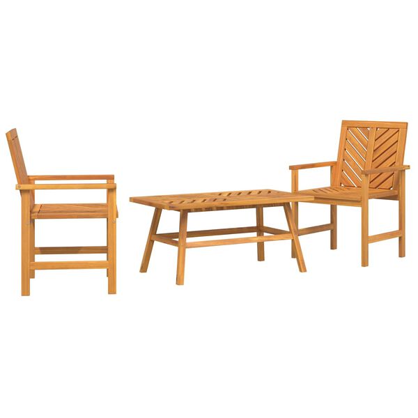 vidaXL Ensemble de salon de jardin 3 pcs Marron Bois d'Acacia Massif