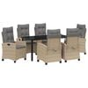 vidaXL Ensemble de salle &agrave; manger pour jardin 7 pc Beige polyrotin