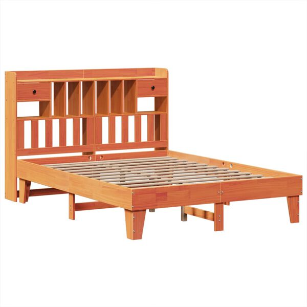 vidaXL Cadre de lit sans matelas cire marron 150x200cm bois pin massif