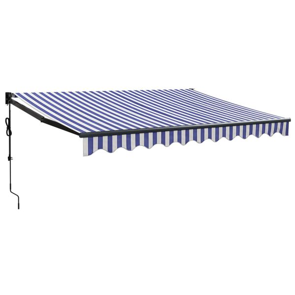 vidaXL Auvent r&eacute;tractable automatique bleu et blanc 3x2,5 m