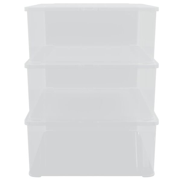 vidaXL Boîtes de rangement en plastique 3 pcs 25 L empilables