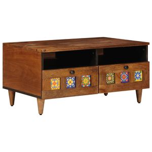 vidaXL Meuble TV Noyer 70 x 33 x 46 cm Bois de mangue massif