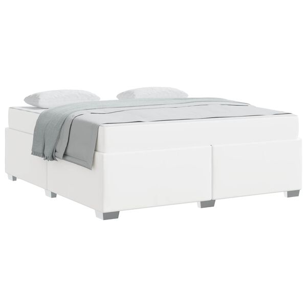 vidaXL Cadre de lit avec matelas Blanc 180 x 200 cm tissu