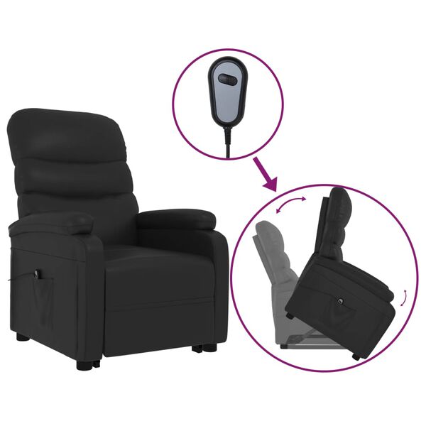 vidaXL Fauteuil Noir Similicuir