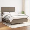 vidaXL Sommier &agrave; lattes de lit avec matelas Taupe 140x190 cm Tissu