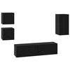 vidaXL Ensemble meuble TV 5 pc Ch&ecirc;ne noir Bois d'ing&eacute;nierie