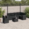 vidaXL Salon de jardin 7 pcs avec coussins noir r&eacute;sine tress&eacute;e