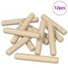 vidaXL Chevilles en bois 12 pi&egrave;ces Marron &Oslash; 8 x 50 mm Bois massif