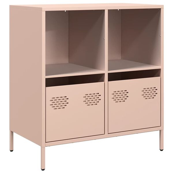 vidaXL Buffet rose 68x39x73,5 cm acier lamin&eacute; &agrave; froid