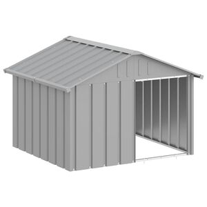 vidaXL Niche pour chien Gris 116,5x103x81,5 cm Acier galvanis&eacute;