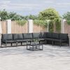 vidaXL Ensemble de canap&eacute; de jardin avec coussin 7 pcs Noir Acier
