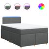 vidaXL Sommier &agrave; lattes de lit avec matelas Gris fonc&eacute; 120x200cm Tissu