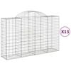 vidaXL Paniers &agrave; gabions arqu&eacute;s 13 pcs 200x50x120/140 cm Fer galvanis&eacute;