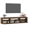 vidaXL Meuble TV avec lumières LED Chêne marron 195x35x40 cm