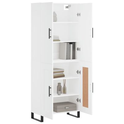 vidaXL Buffet haut Blanc 69,5x34x180 cm Bois d'ingénierie