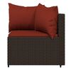 vidaXL Salon de jardin 4 pcs avec coussins Marron Résine tressée