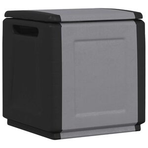 vidaXL Bo&icirc;te de rangement de jardin 54x53x57 cm 130 L Gris fonc&eacute; noir