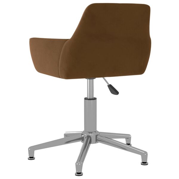 vidaXL Chaise pivotante de salle &agrave; manger Marron Velours