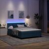 vidaXL Lit &agrave; ressort LED avec matelas Bleu fonc&eacute; 140 x 190 cm Velours