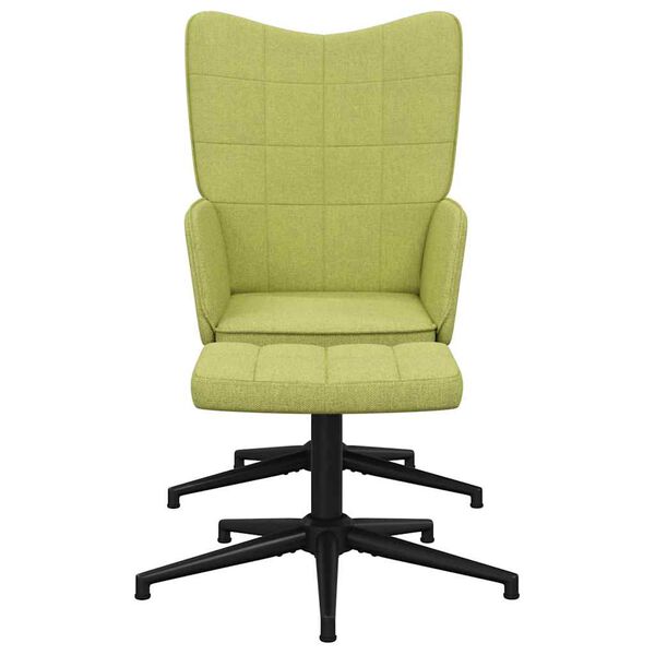 vidaXL Chaise de relaxation avec tabouret Vert Tissu