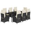 vidaXL Ensemble &agrave; manger de jardin 9pcs coussins noir r&eacute;sine tress&eacute;e