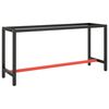 vidaXL Cadre de banc de travail Noir et rouge mat 170x50x79 cm M&eacute;tal