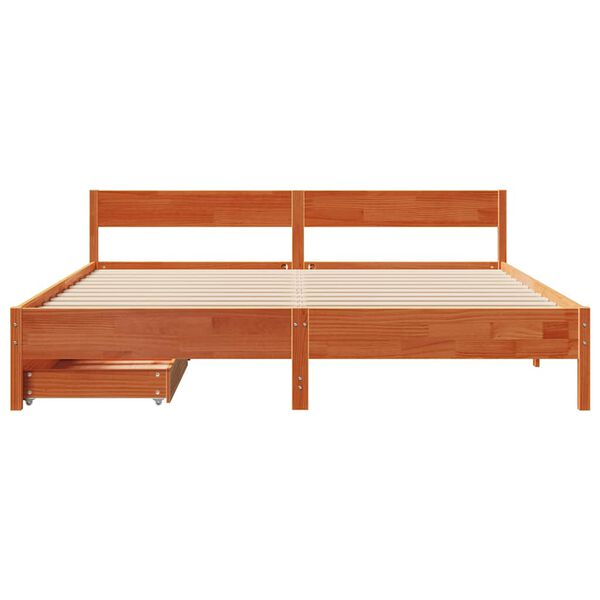 vidaXL Cadre de lit sans matelas cire marron 180x200cm bois pin massif