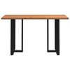 vidaXL Table de bar rectangulaire en bois massif de ch&ecirc;ne marron clair 200 x 80 x 112 cm