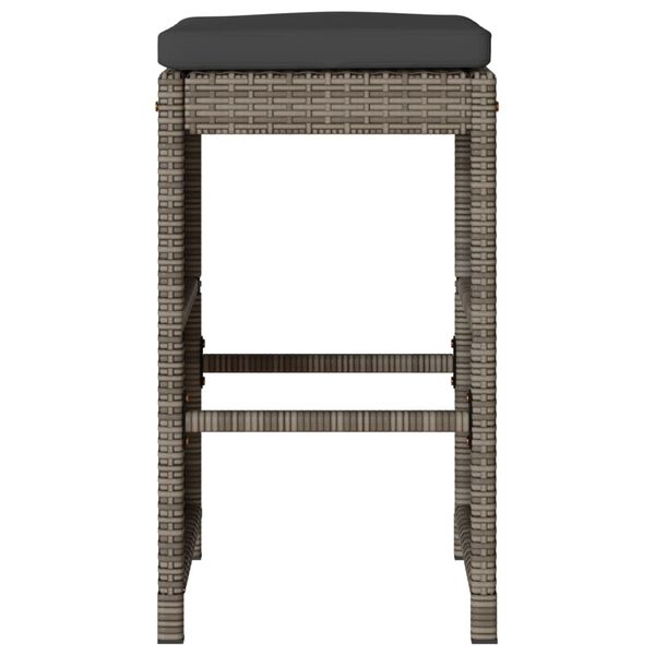 vidaXL Tabourets de bar de jardin et coussins lot de 6 r&eacute;sine tress&eacute;e
